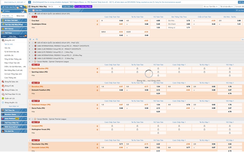 Bao phủ mọi giải đấu