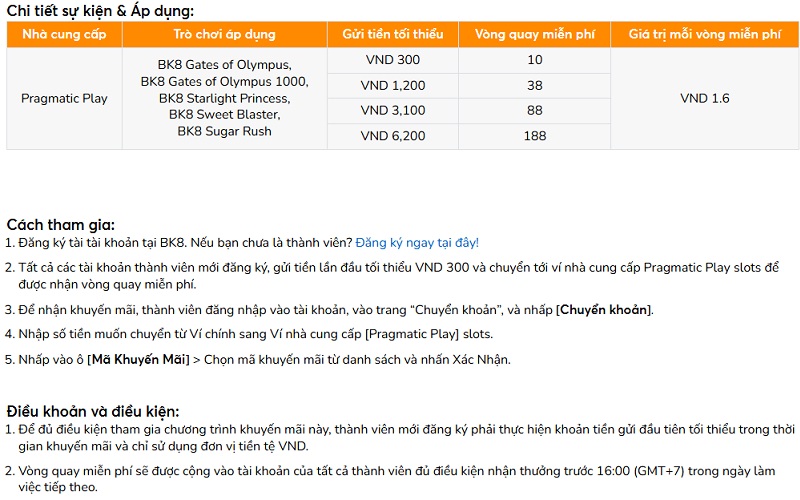 Thưởng Slot 188 vòng quay miễn phí | Tri ân thành viên mới tại BK8 2 Chi tiết sự kiện & áp dụng