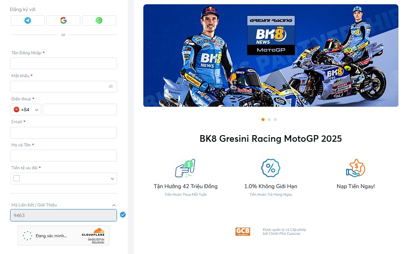 Hướng dẫn đăng ký tài khoản BK8 với 2 phút Hướng dẫn đăng ký tài khoản BK8 với 2 phút