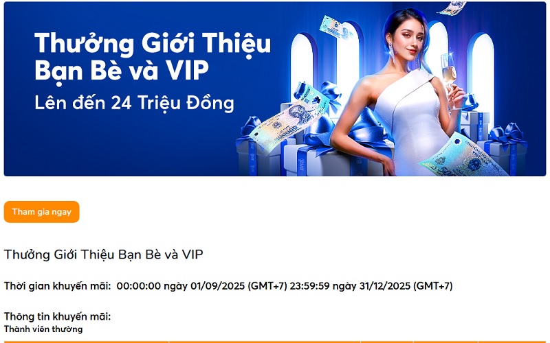 Thưởng giới thiệu bạn bè và VIP